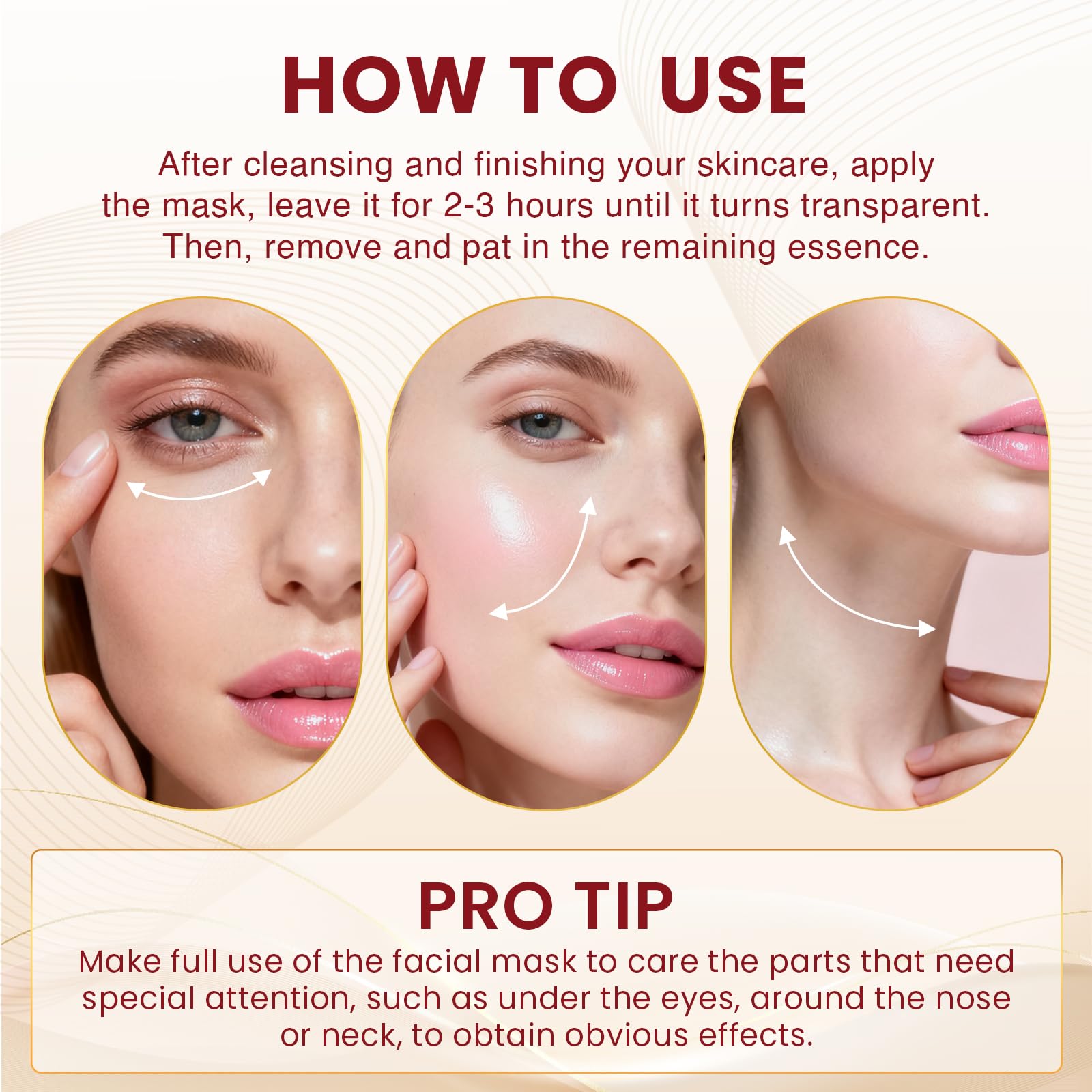 LINSIRON Bio-Collagen Deep Mask application with hands – simple, ergonomic fit.
