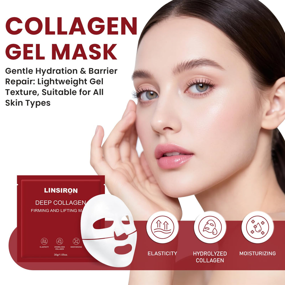 LINSIRON Bio-Collagen Deep Mask packaging closeup – premium skincare ritual.
