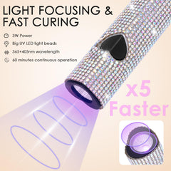 Compact cordless design for polishing nails anywhere.