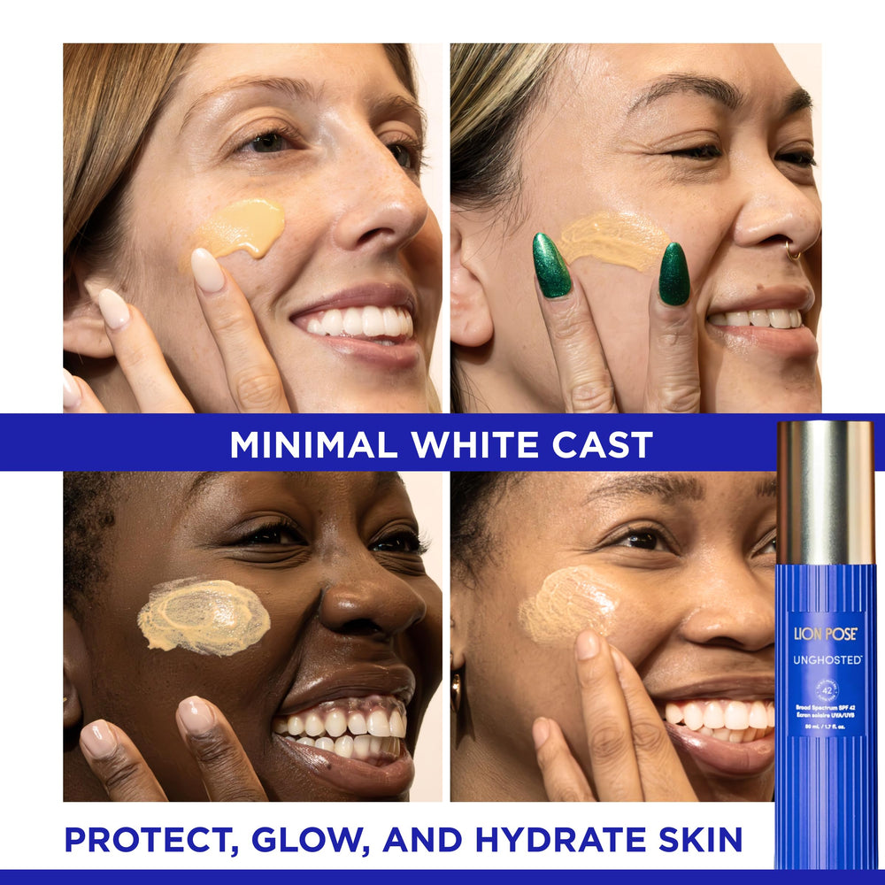 Lion Pose inclusive testing on diverse tones supports moisture and protection.