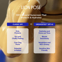 Lion Pose UNGHOSTED swatch reveals sheer tinted coverage.