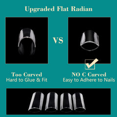 LIONVISION flat-edge, no-C-curve tips simplify shaping for home or salon use.