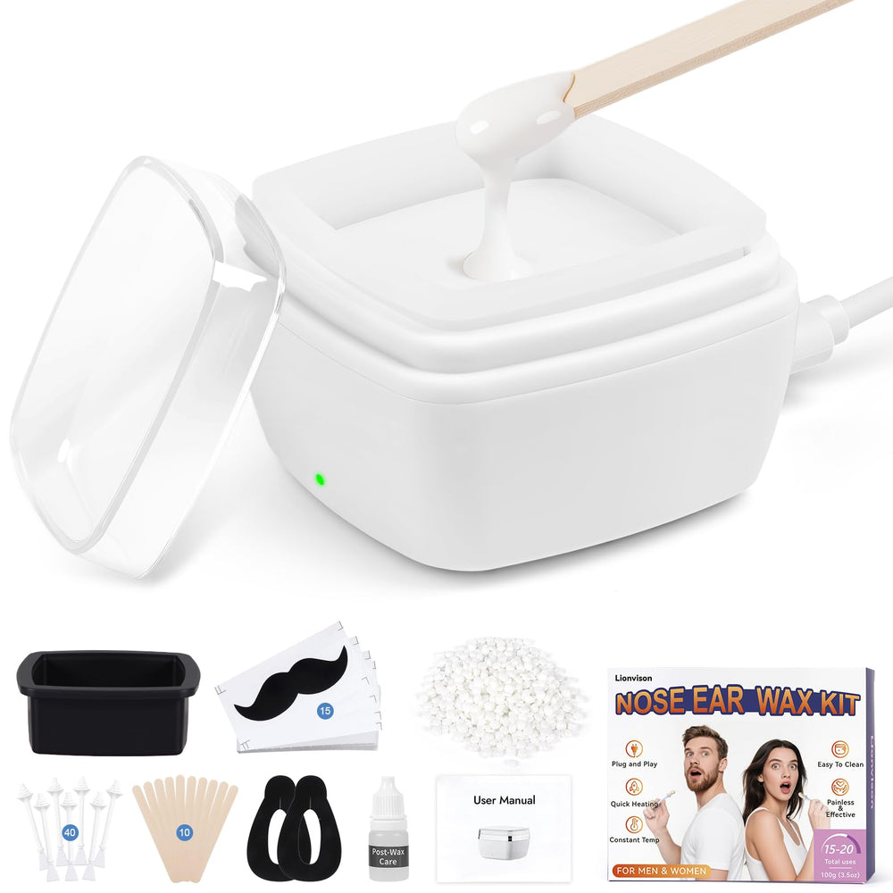 LIONVISION nose wax warmer setup for easy, salon-grade grooming at home.