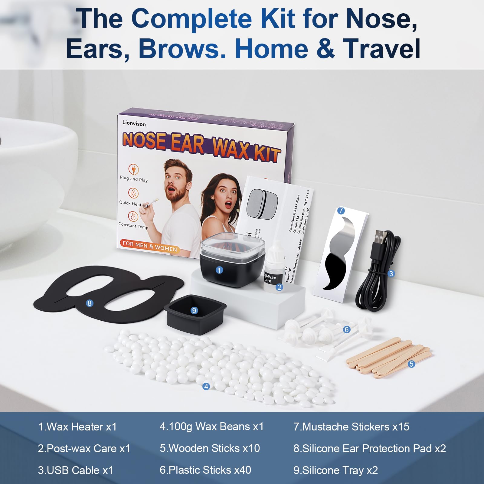 LIONVISION portable travel-grooming kit for convenient touch-ups anywhere.