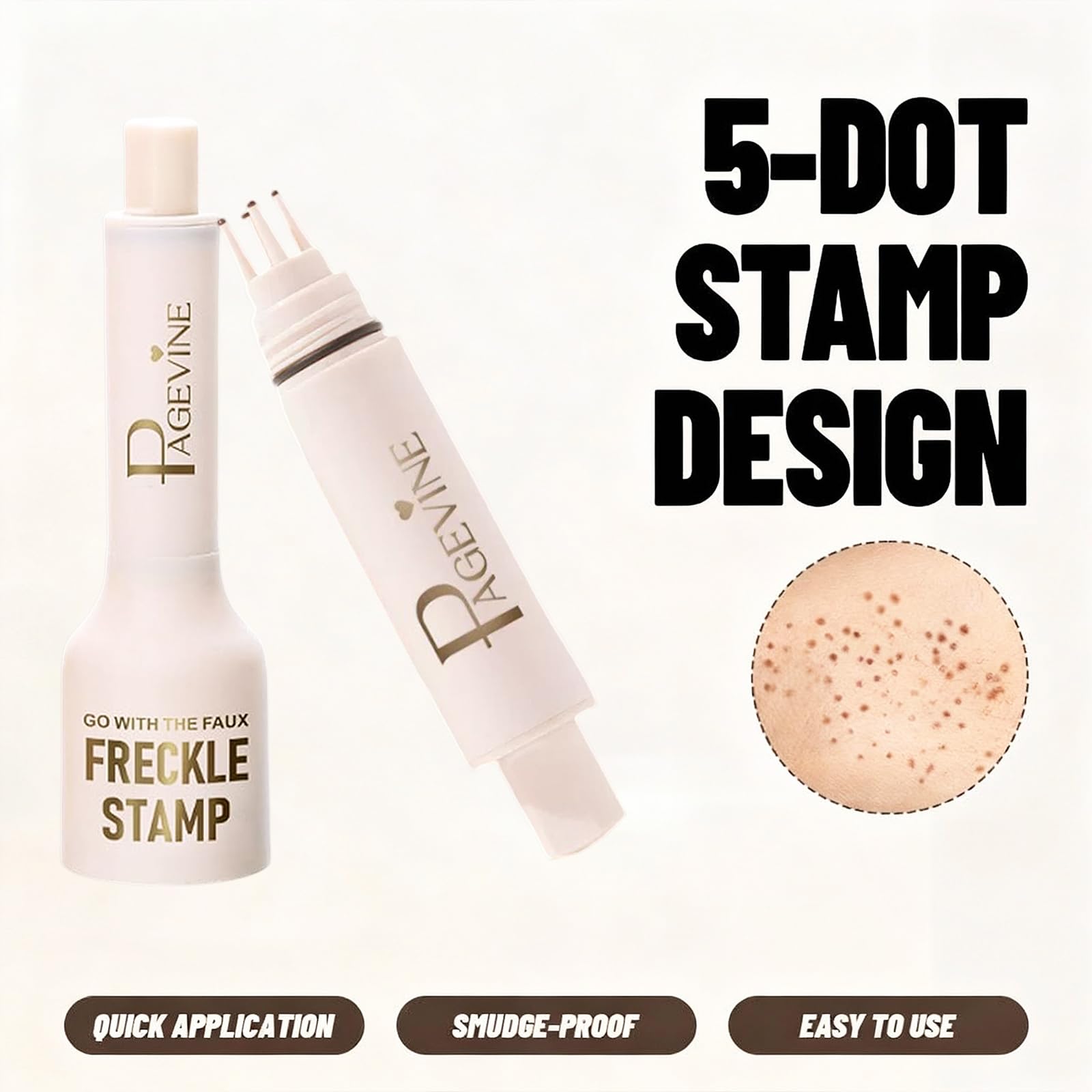 Close-up of Liopif Freckle Stamp Pen freckles on skin