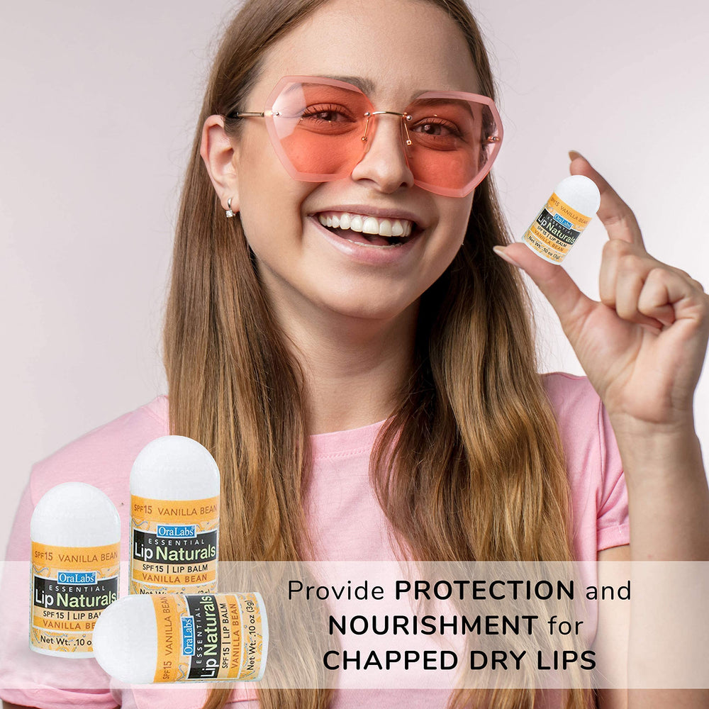 Office or desk friendly Lip Naturals vanilla balm for convenient lip care.