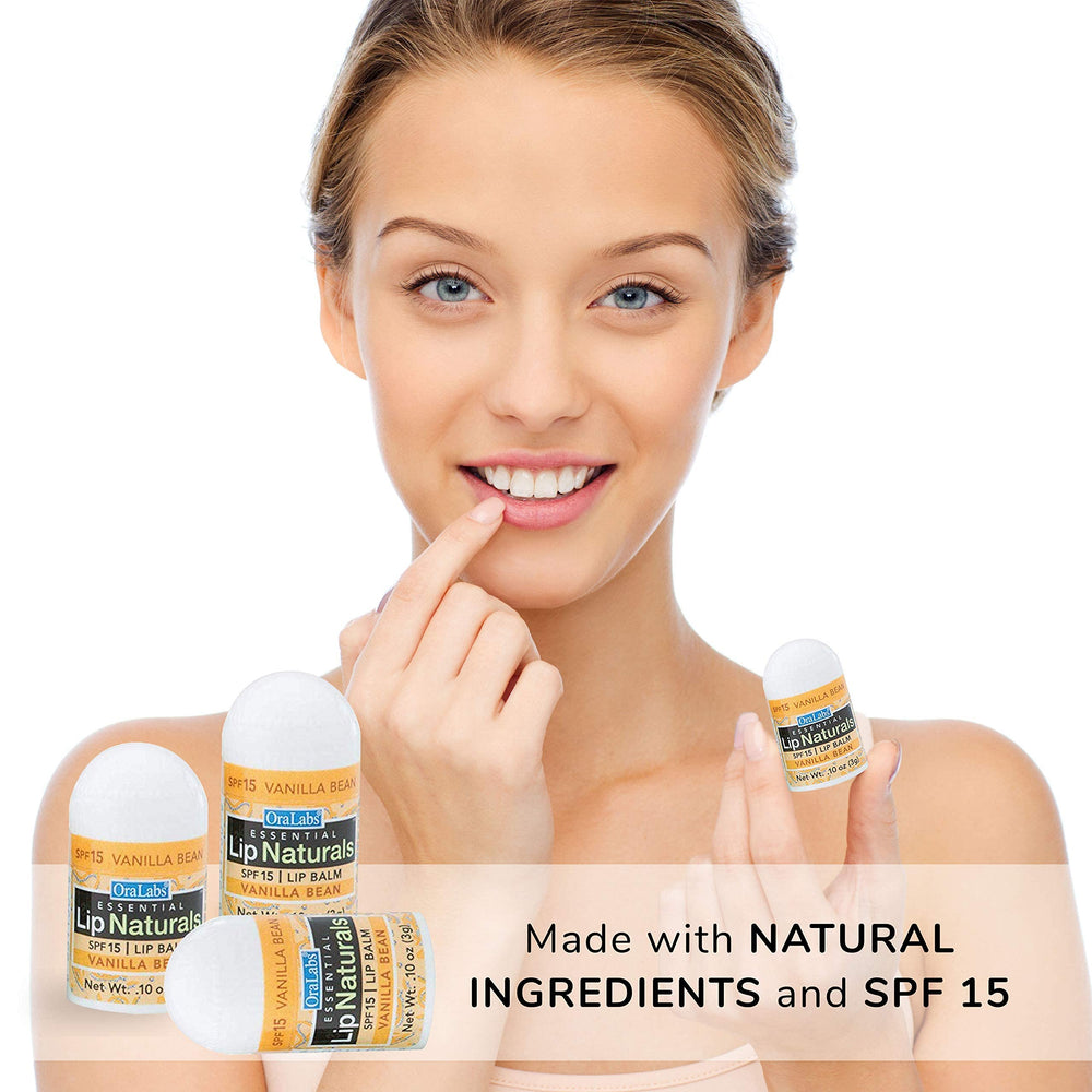 USA made Lip Naturals mini vanilla lip balm in FDA regulated facility.