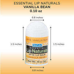 Vanilla bean flavor Lip Naturals balm tube for daily use.