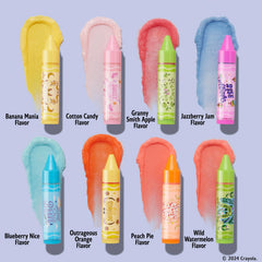 Lip Smacker Crayola colors of kindness flavors closeup for glossy lips.