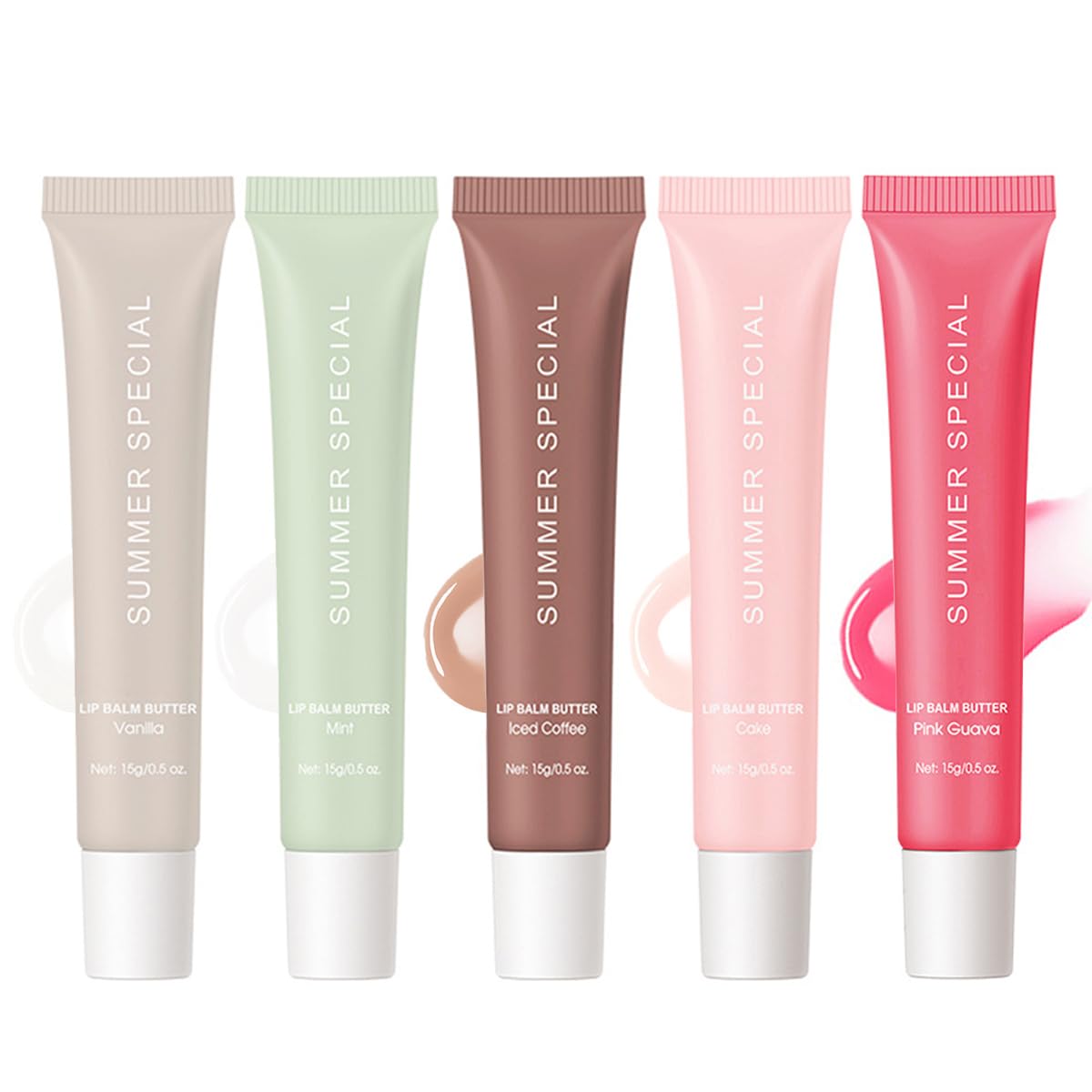Lipbalm Vanilla Nude shade close-up showing natural color and hydration.