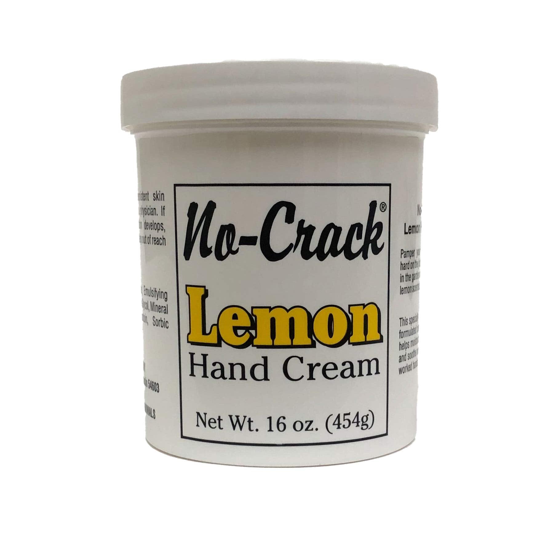 Liphontcta No-Crack Lemon Hand Cream jar soothes dry hands.