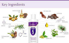 Lipogaine Big 5 Shampoo foamy lather on hair signals cleansing and shine.