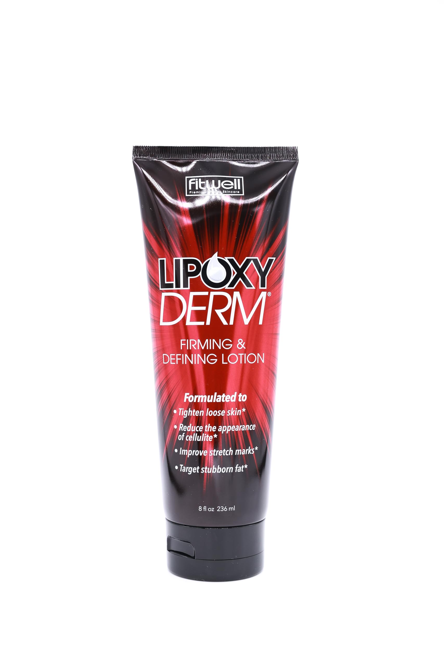Lipoxyderm Advanced Firming Lotion bottle shows premium packaging for daily use