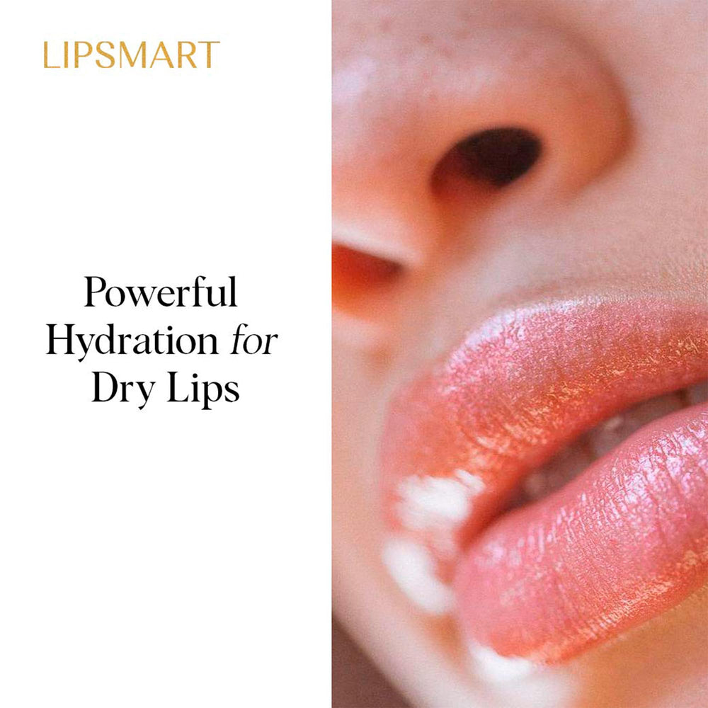 LipSmart packaging box front highlighting clean formula, hypoallergenic, and cruelty-free messaging.