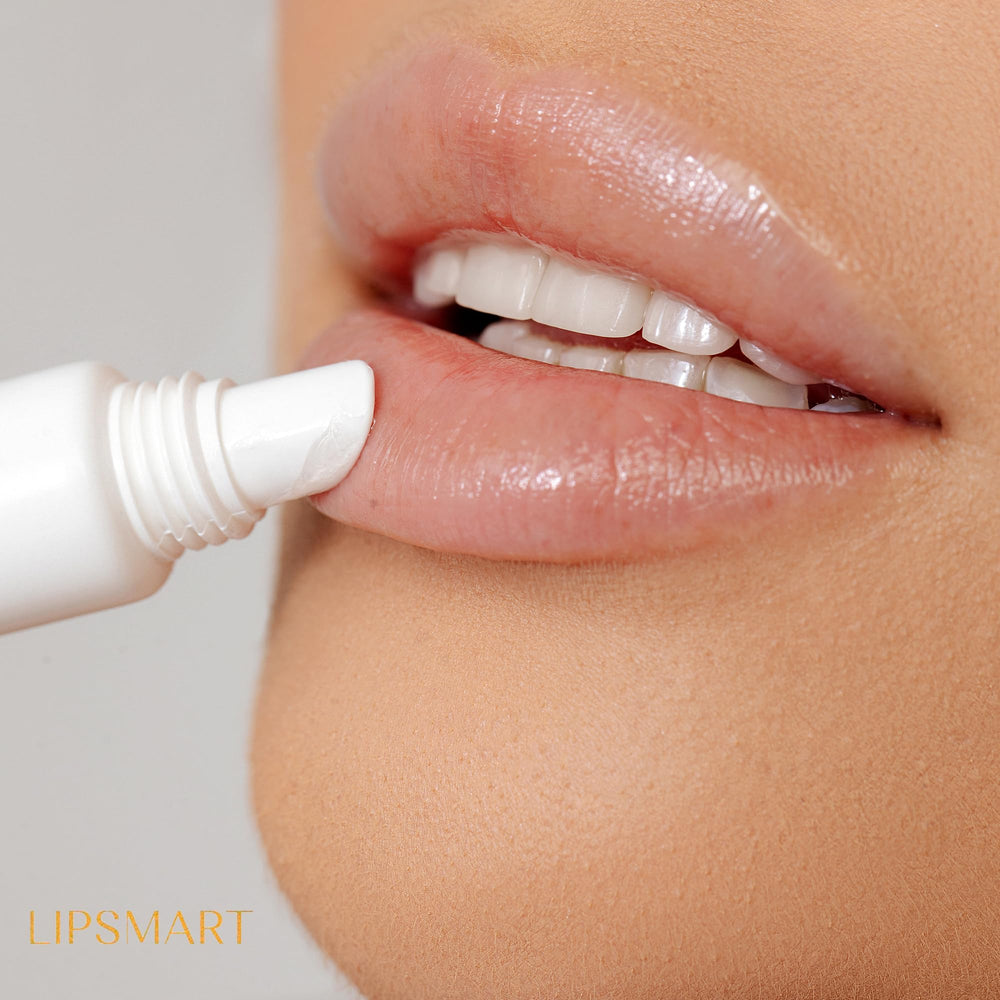 LipSmart lip treatment texture swatch revealing creamy hydration for dry lips.