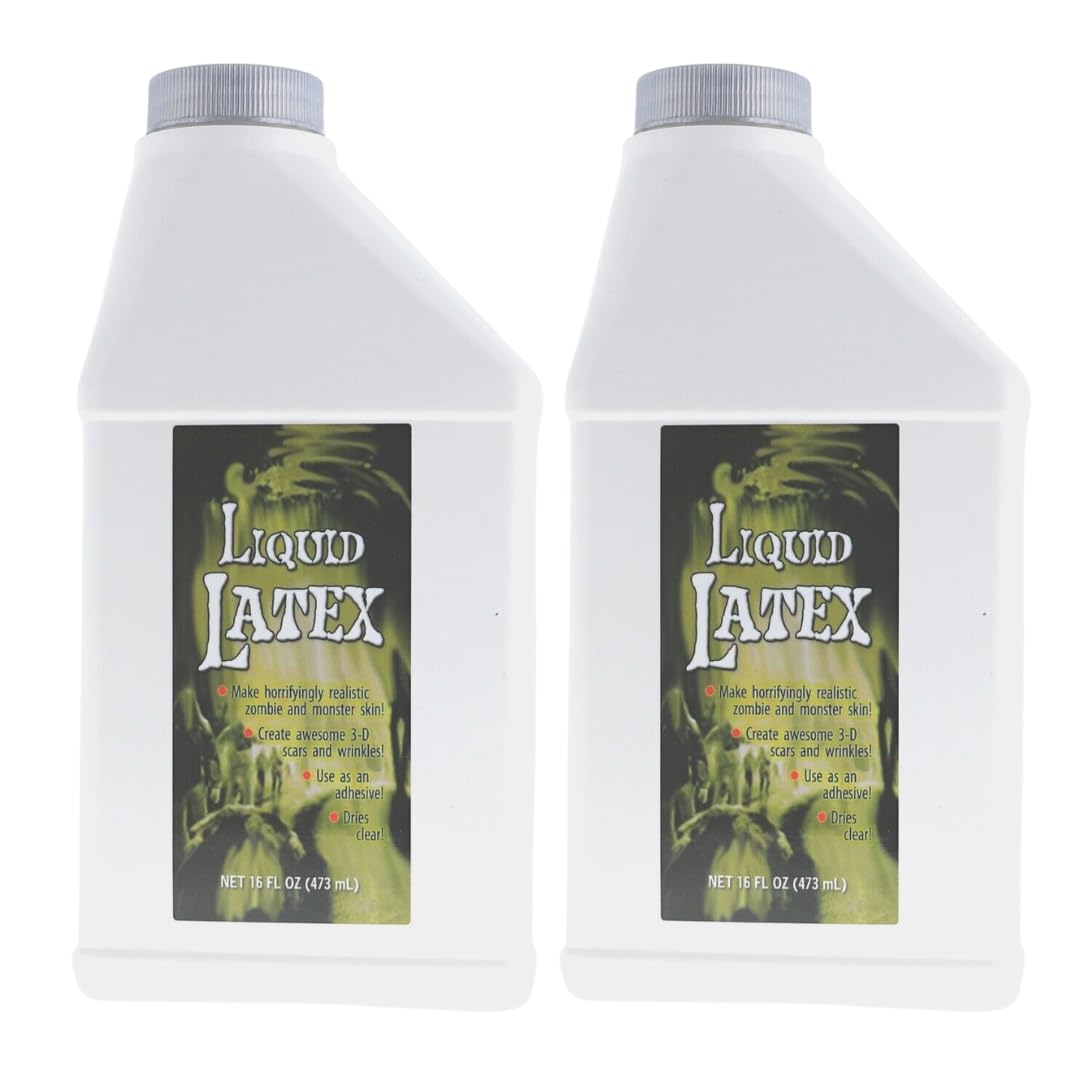 Liquid Latex Fashions 2-pack 16oz bottles for versatile special effects projects.