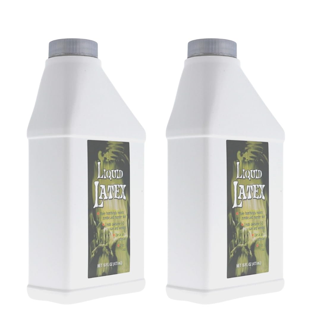 Liquid Latex Fashions clear-drying formula provides a seamless base for prosthetics.