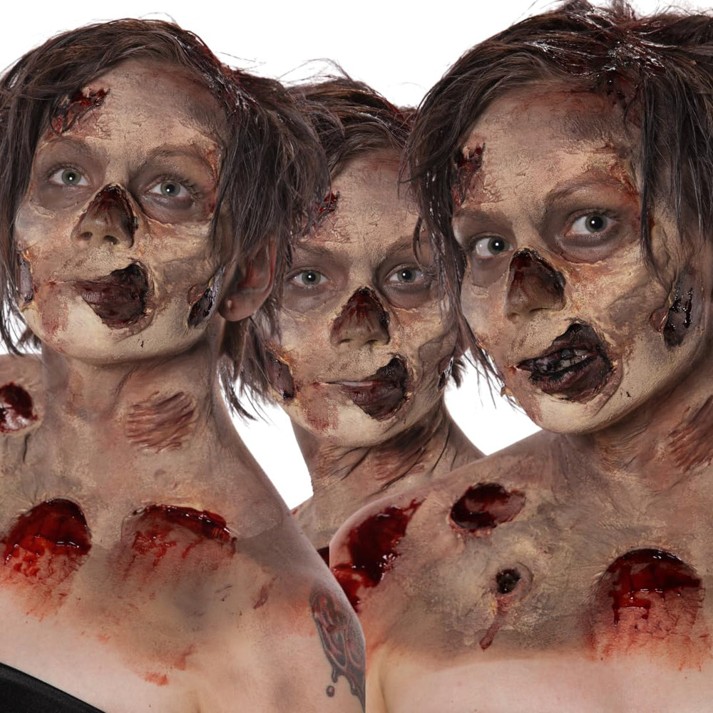 Liquid Latex Fashions create scars and wounds for convincing creature effects.