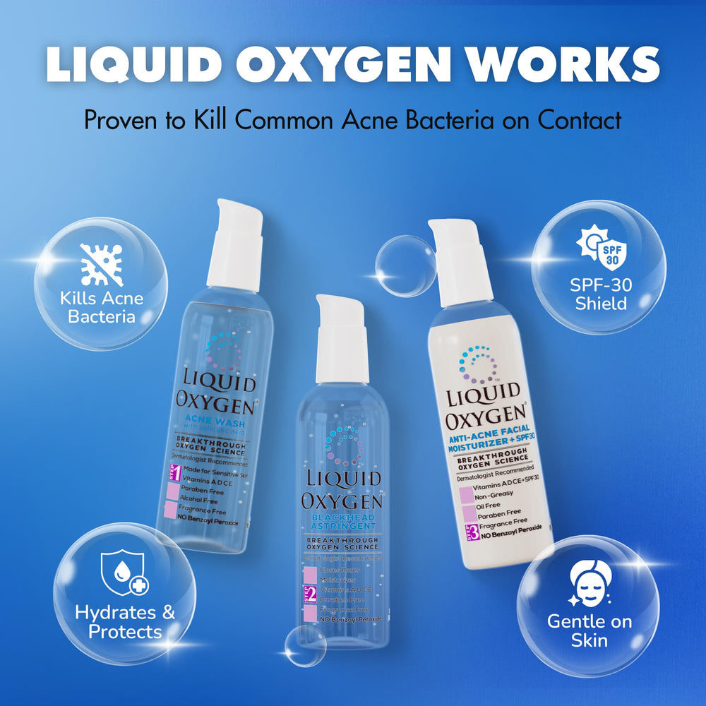 Liquid Oxygen Acne Wash foam texture to gently exfoliate and purify the skin.