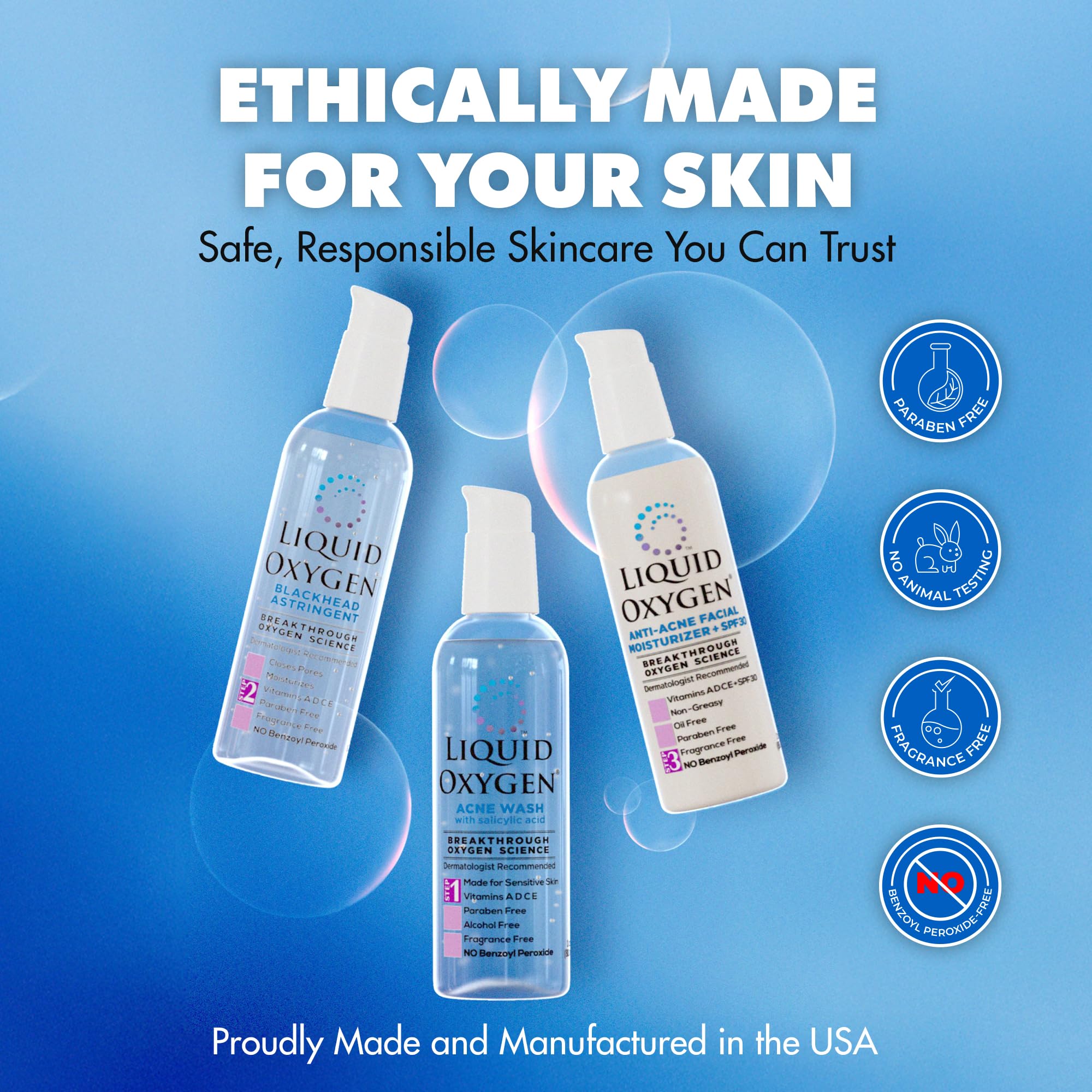 Liquid Oxygen Hydrating Moisturizer with SPF 30 protects and hydrates without clogging pores.
