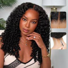 Liqusee 7x6 glueless lace-front wig with Burmese curls for natural daily wear