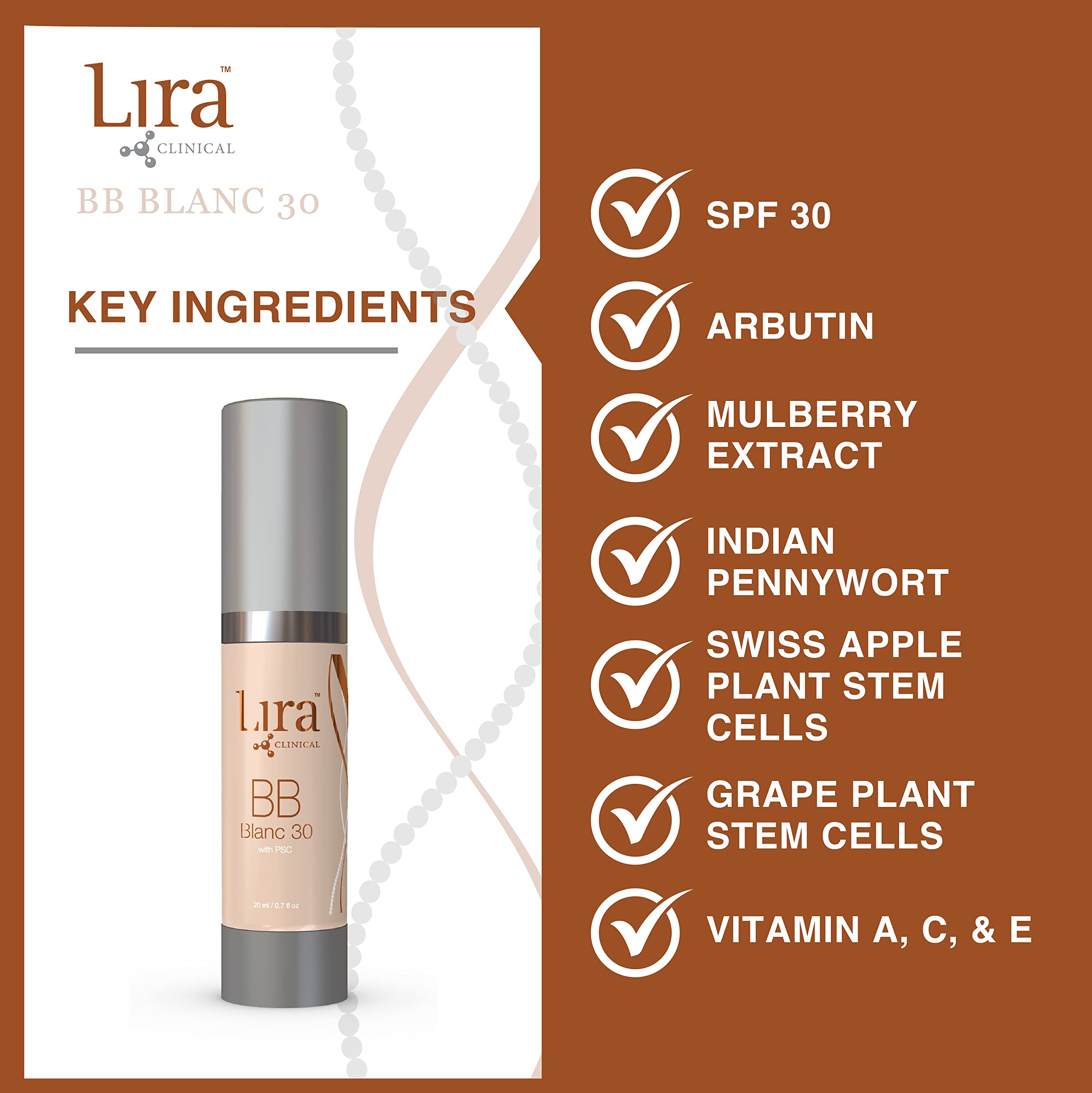 Close-up of Lira Clinical BB Cream Blanc 30 texture for blending.