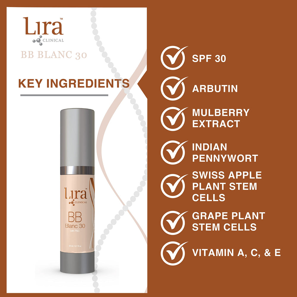 Close-up of Lira Clinical BB Cream Blanc 30 texture for blending.