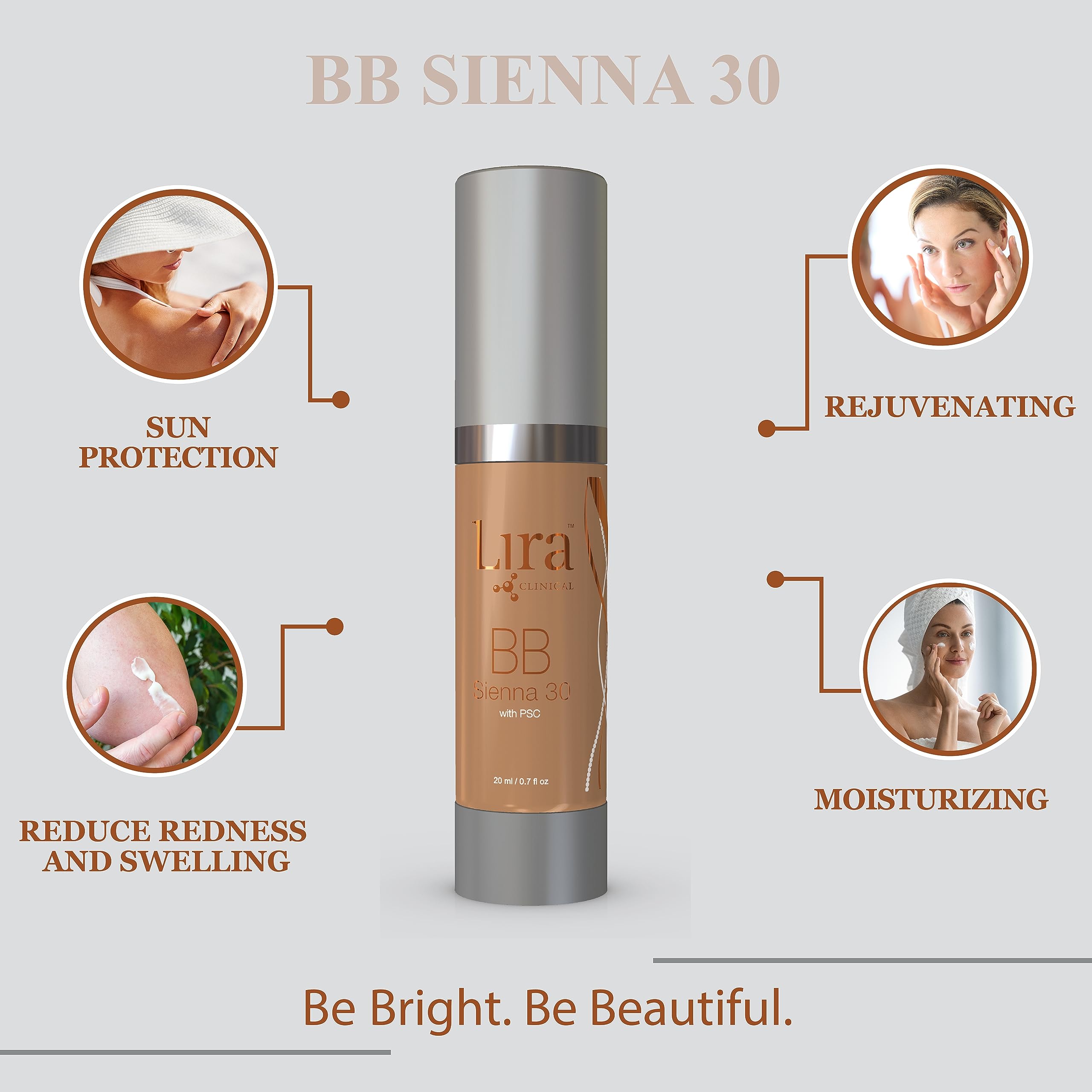 Lira Clinical BB Cream SPF30 coverage demonstrates long-lasting, full coverage appeal