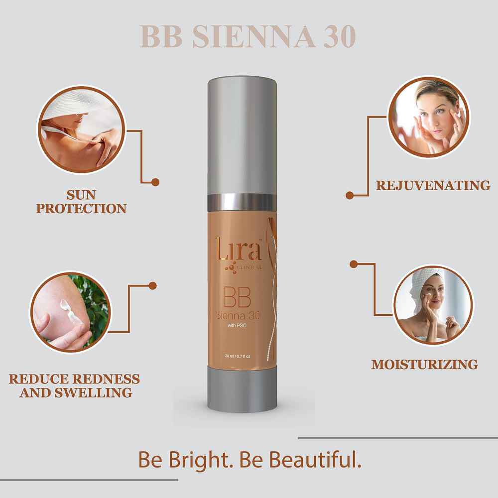 Lira Clinical BB Cream SPF30 coverage demonstrates long-lasting, full coverage appeal