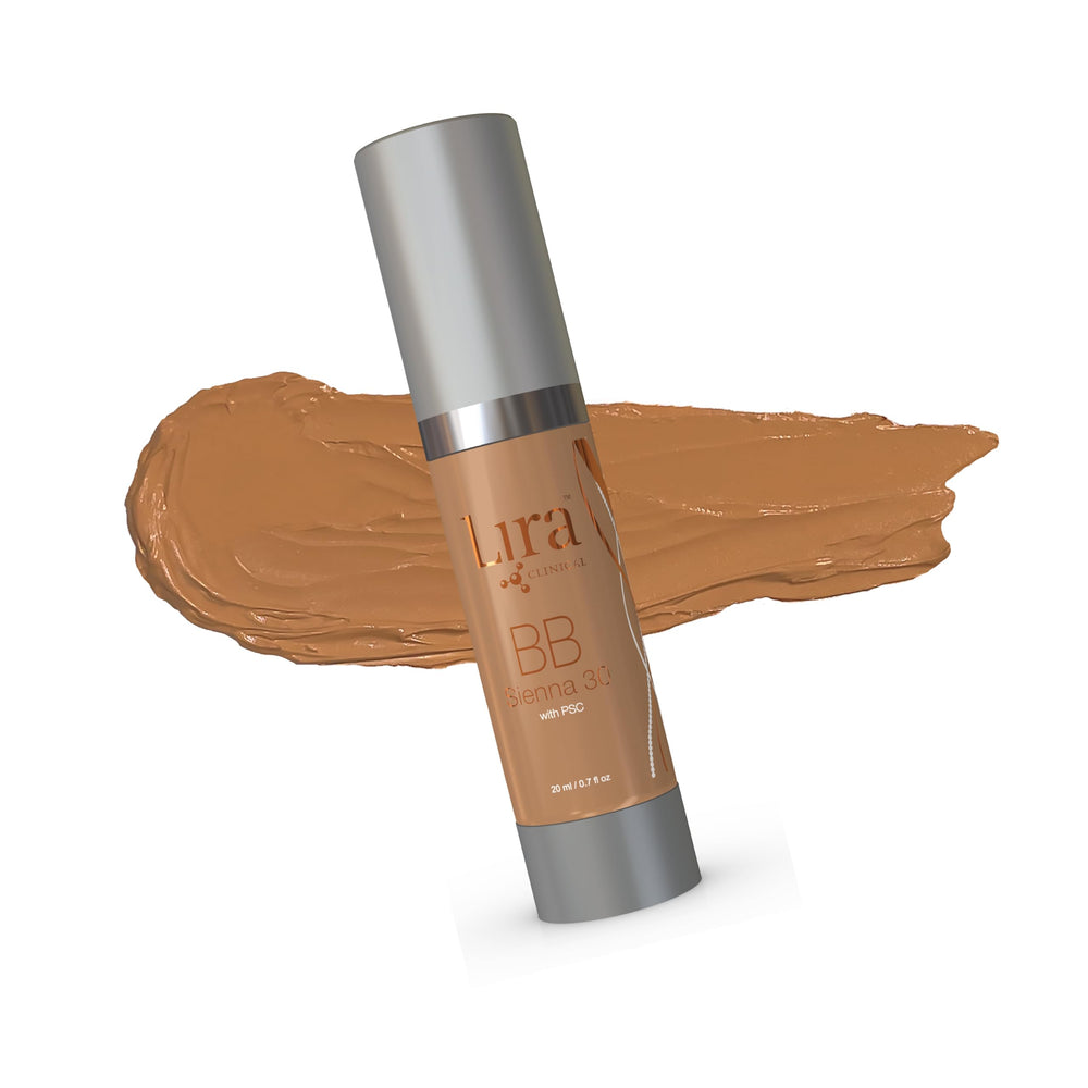 Lira Clinical BB Cream Sienna face application for seamless daily coverage