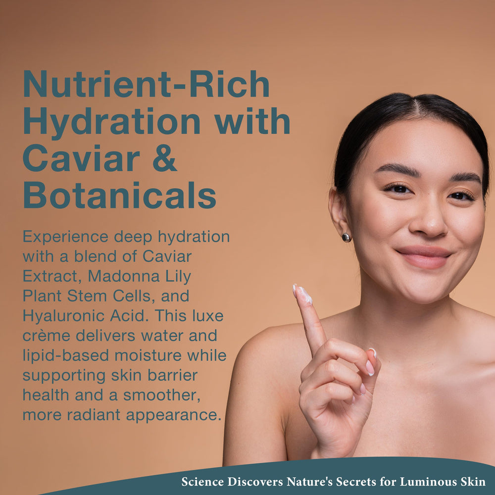Lira Clinical BIO Caviar Crème texture view highlighting luxurious smoothing feel.