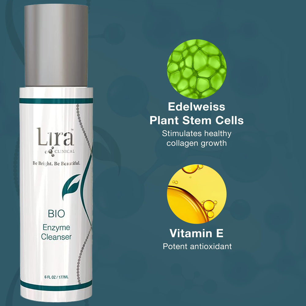 Lira Clinical BIO Enzyme Cleanser shows oil control through daily cleansing.