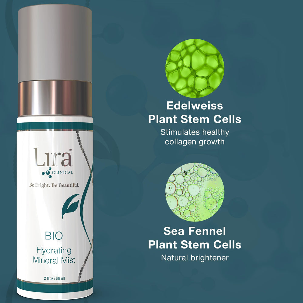 Lira Clinical BIO Hydrating Mineral Mist user applying after cleansing or between steps
