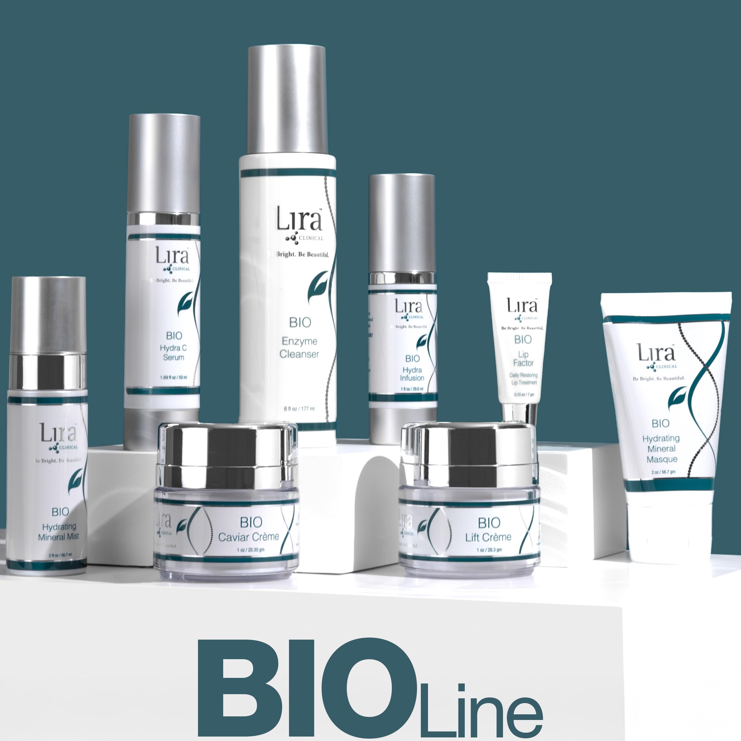 Lira Clinical BIO Hydrating Mineral Mist packaging emphasizing minerals and care
