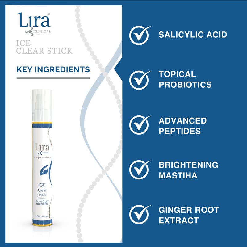 Lira Clinical ICE Clear Stick features probiotic infusion for balanced skin.