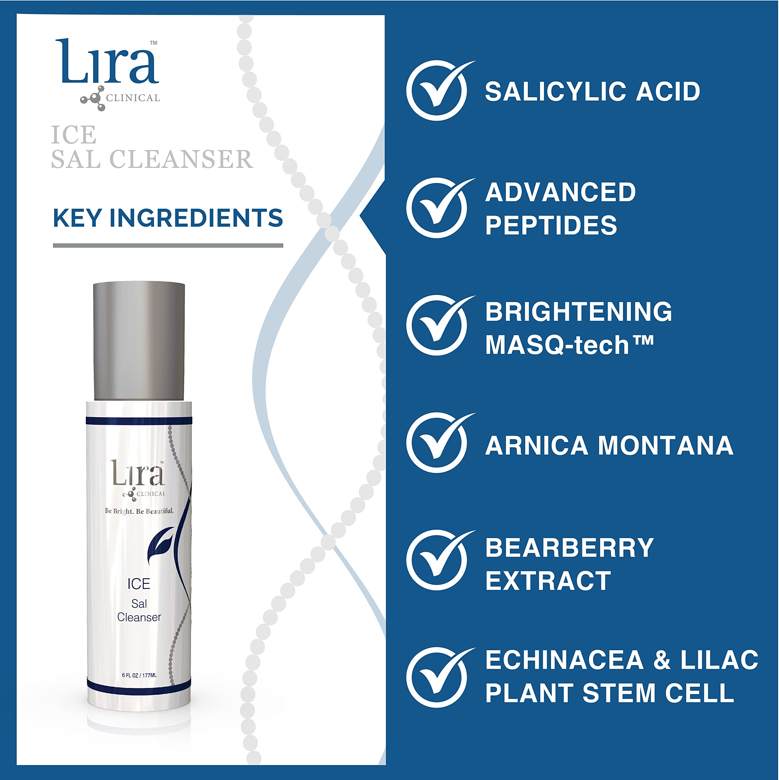 Lira Clinical ICE Sal Cleanser travel size packaging ready for on-the-go skincare