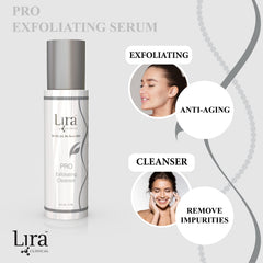 Lira Clinical PRO Exfoliating Cleanser foamy-lather indicates gentle exfoliation