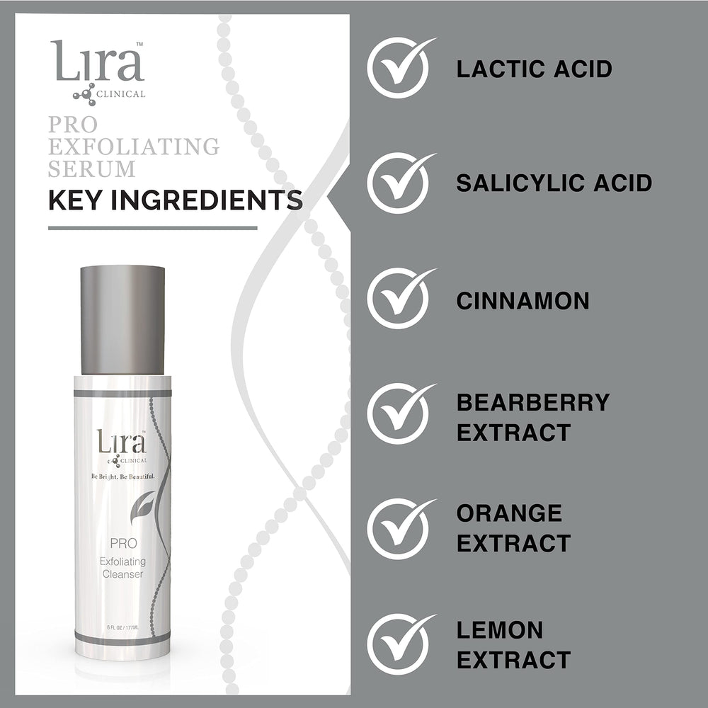 Lira Clinical PRO Exfoliating Cleanser packaging communicates quality for routine