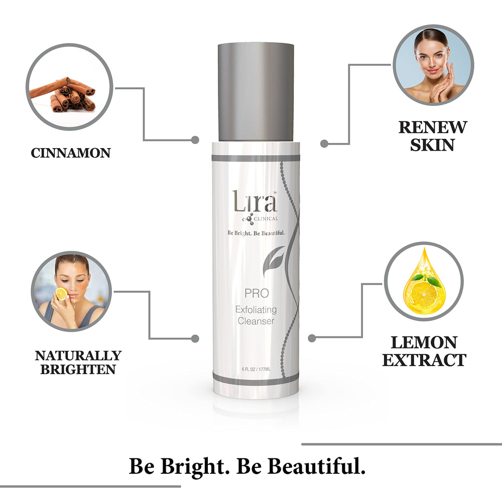 Lira Clinical PRO Exfoliating Cleanser pearlescent-texture suggests premium brightness
