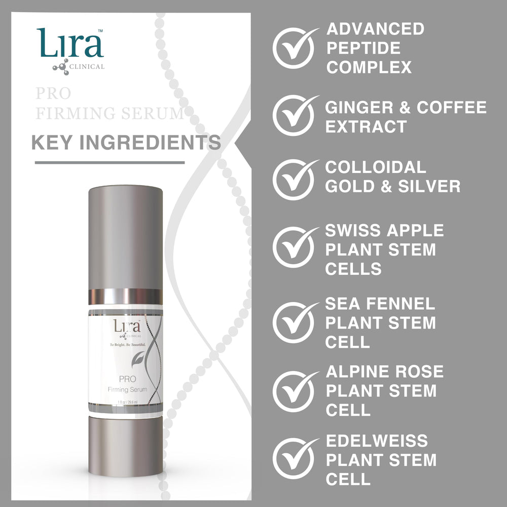 Close-up texture of PRO Firming Serum showing smooth, hydrated skin
