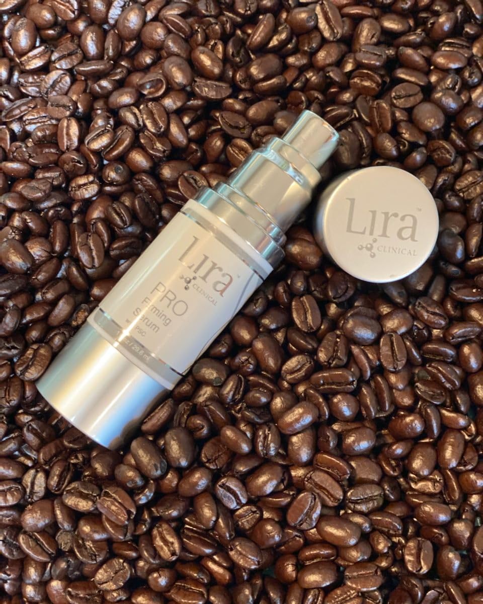Lira Clinical PRO Firming Serum with gold and silver accents signaling premium anti-aging care