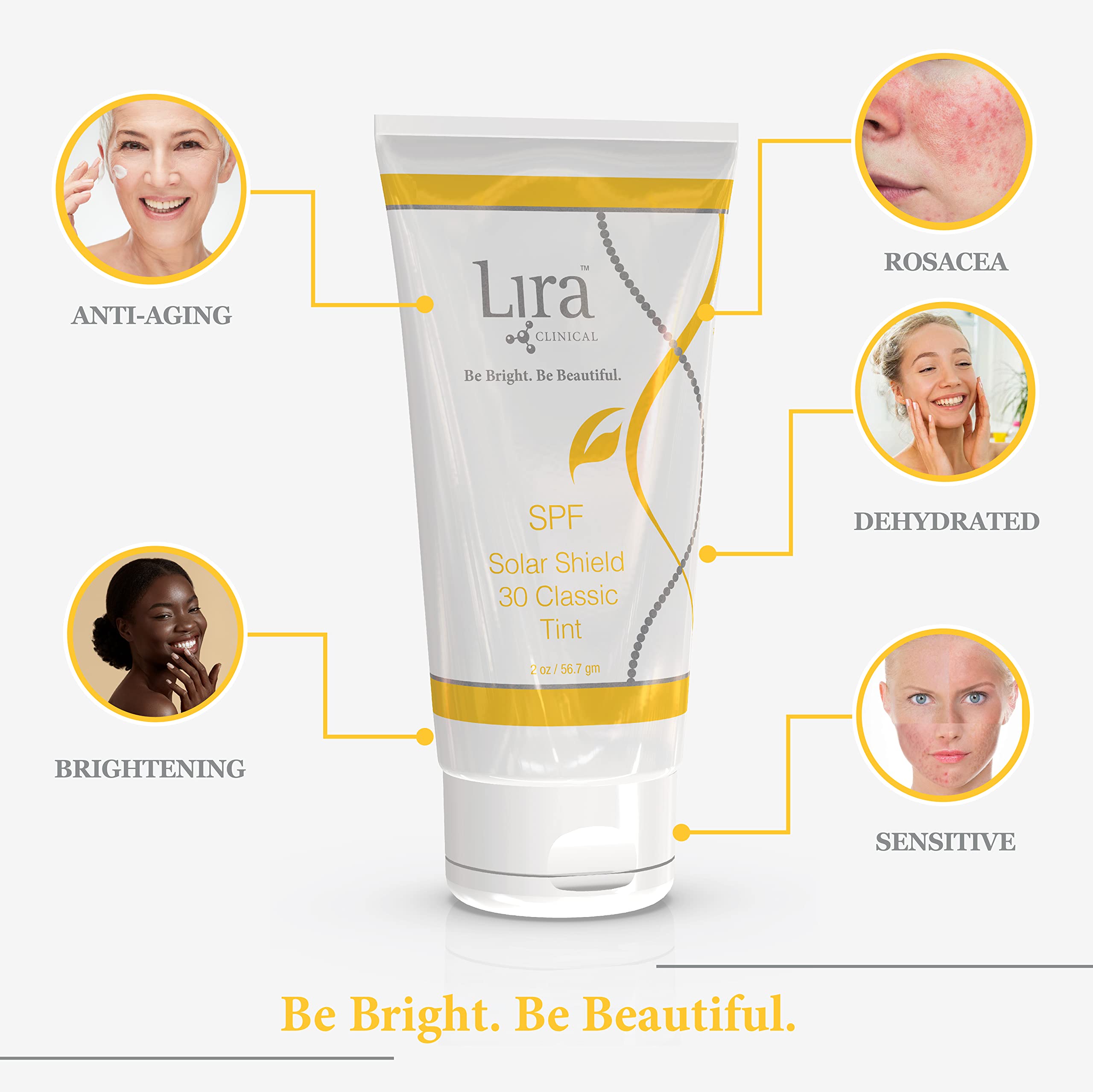 Lira Clinical Solar Shield 30 Classic Tint texture on skin with light hydration.