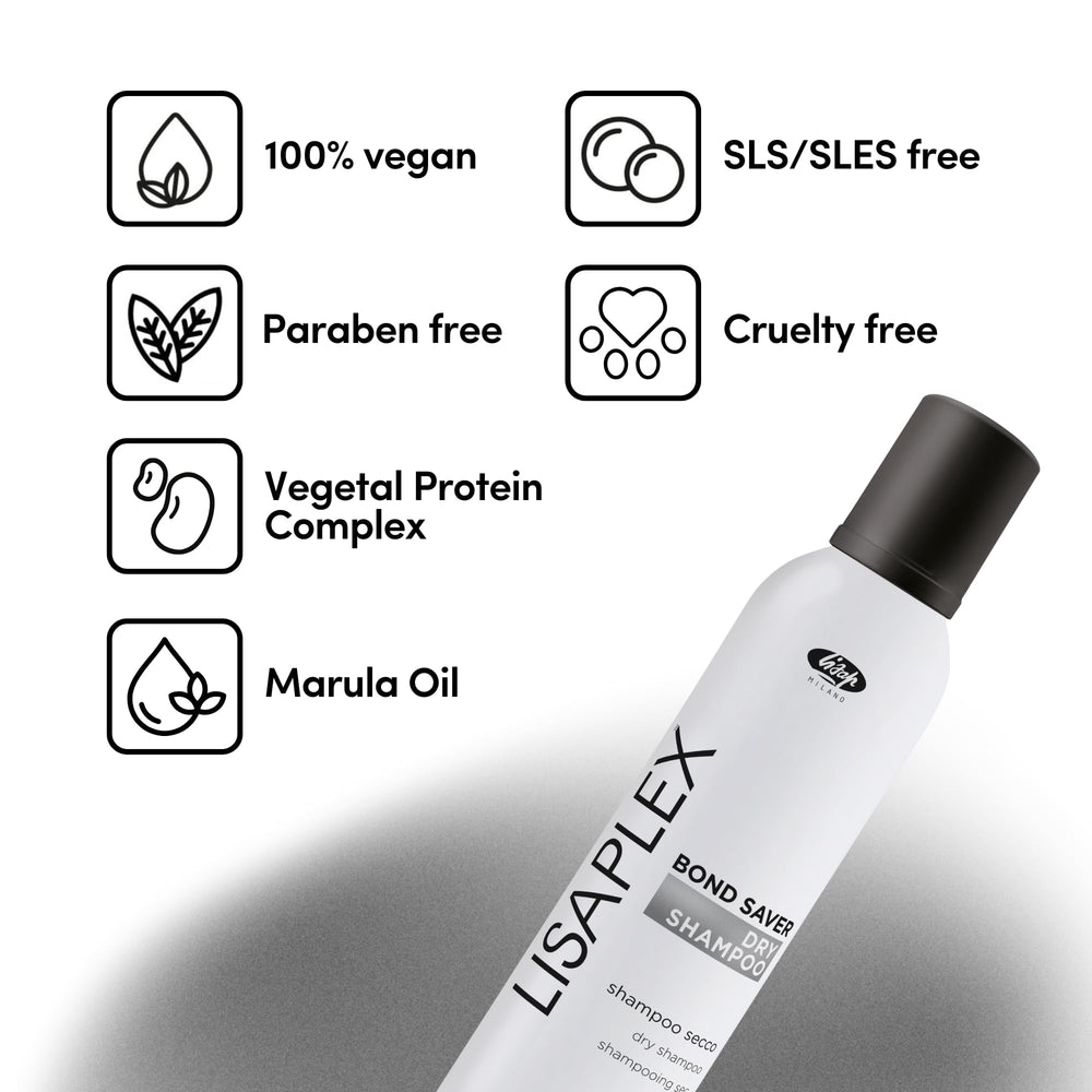 Lisap Milano Lisaplex Dry Shampoo spray at roots for quick uplift