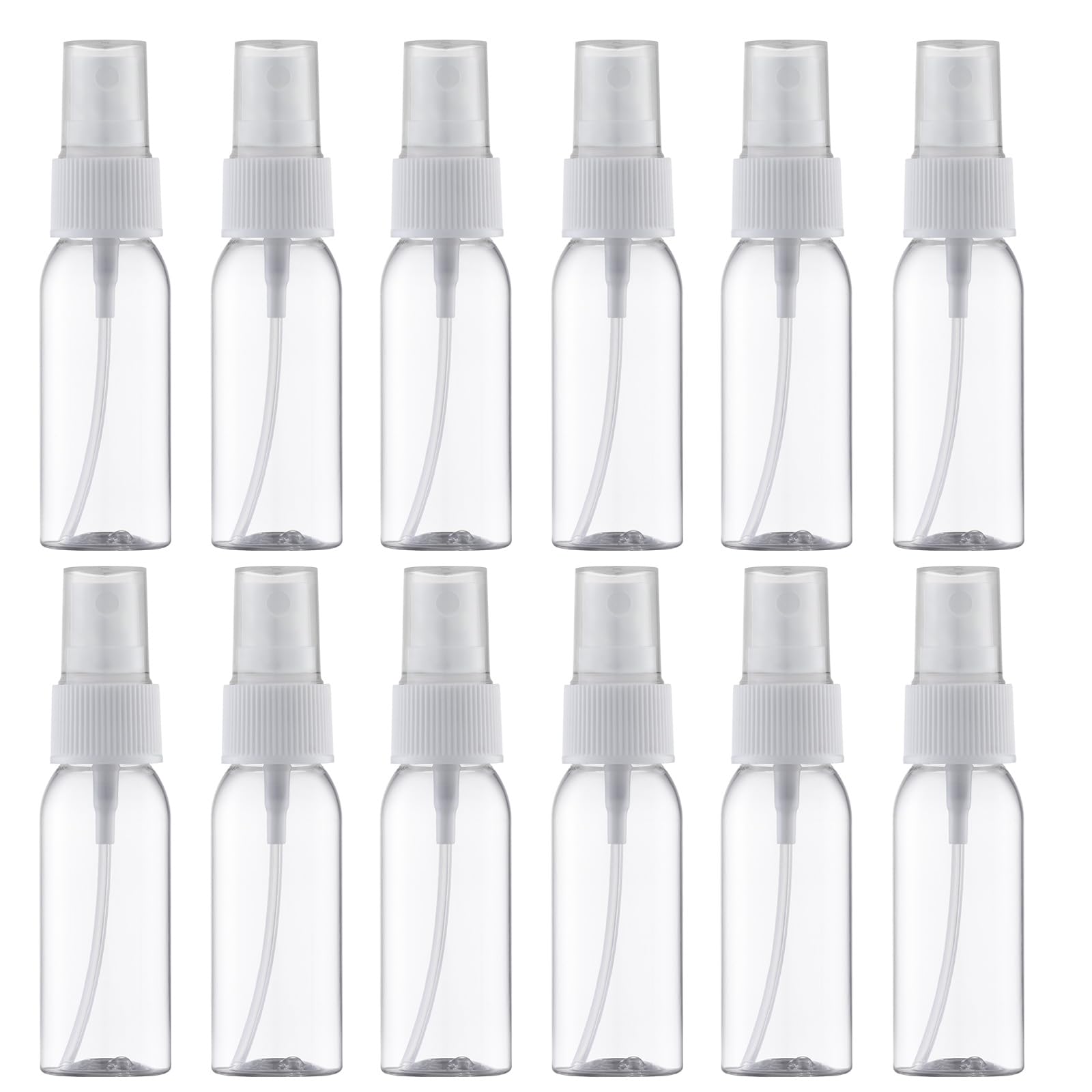 Lisapack clear 1oz spray bottle with a fine mist for travel convenience.