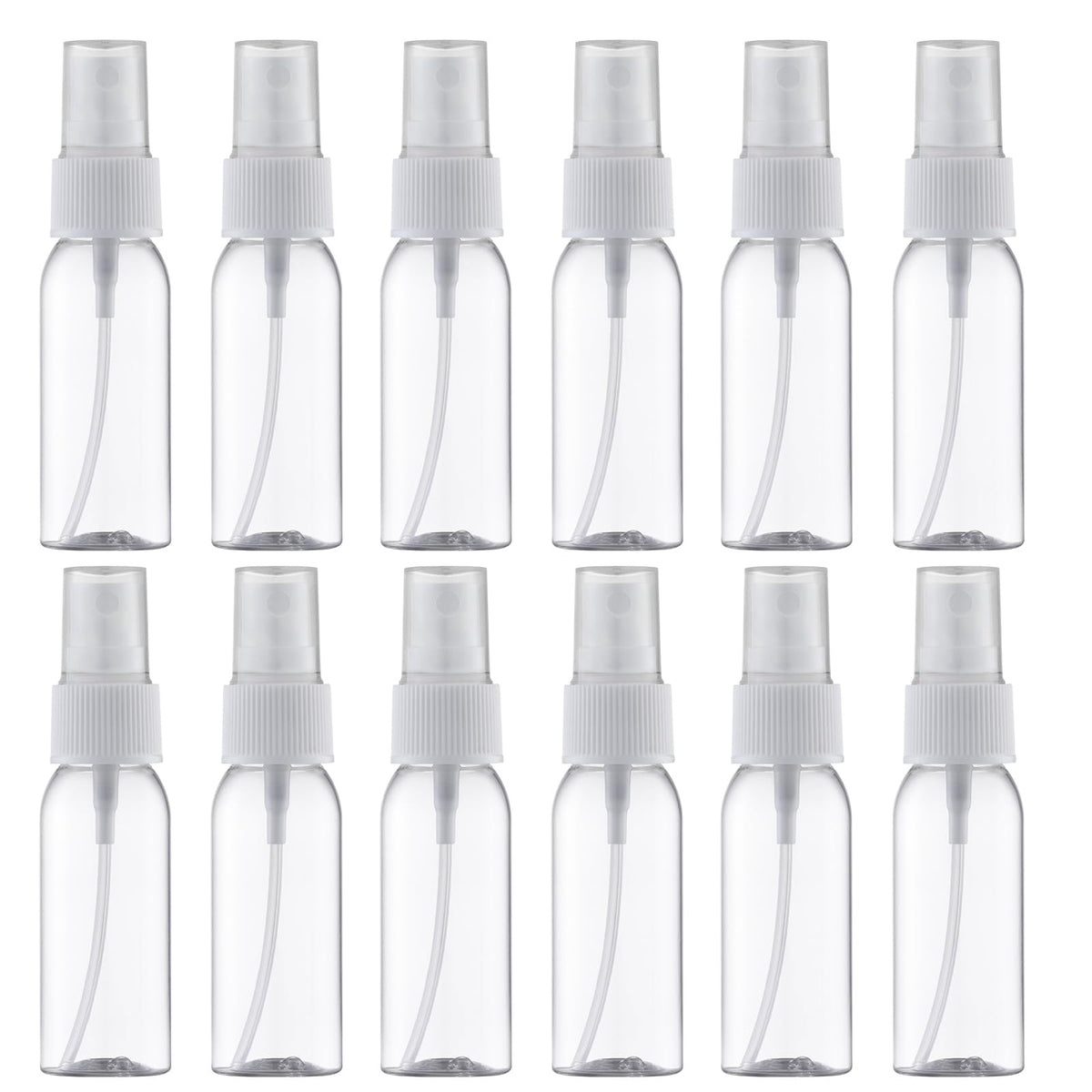 Lisapack clear 1oz spray bottle with a fine mist for travel convenience.