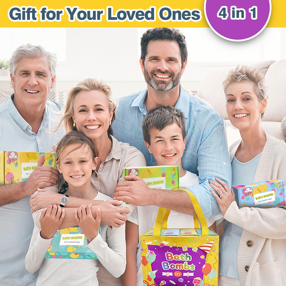 Lisotera bath bombs four-box gift pack showcases eight dreamy colors.