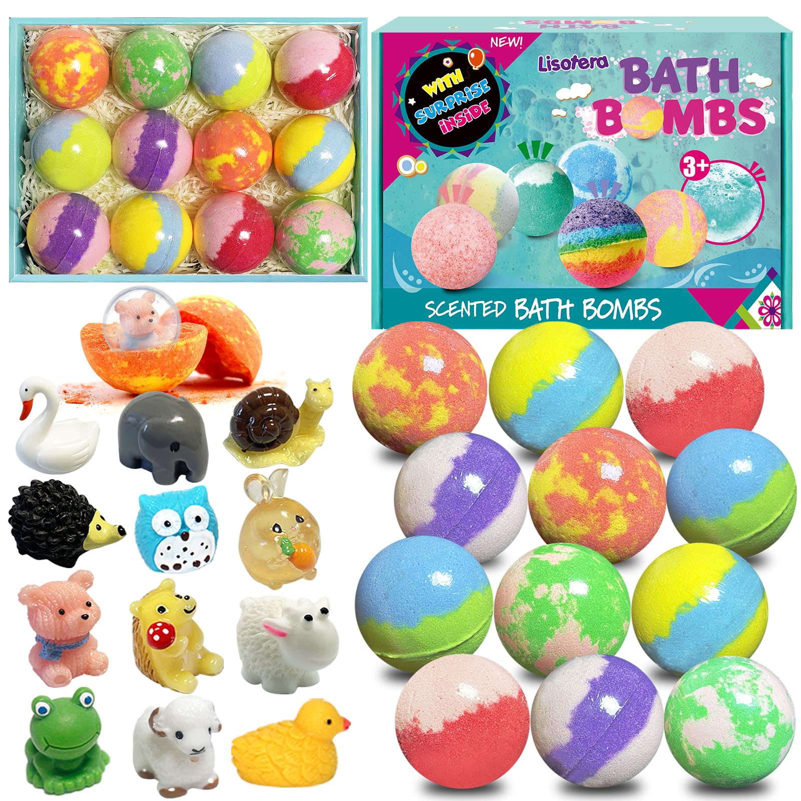 Lisotera kids bath bombs with surprise inside for joyful bath time
