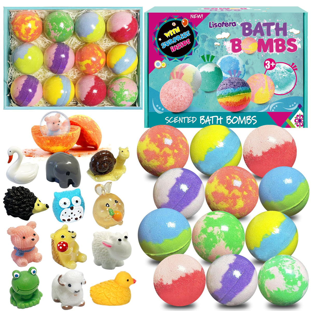 Lisotera kids bath bombs with surprise inside for joyful bath time