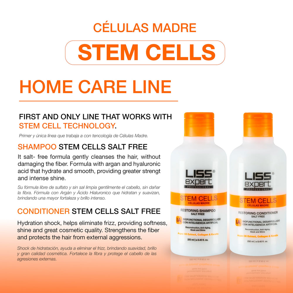 Liss Expert Stem Cells after-use image highlighting frizz control and shine