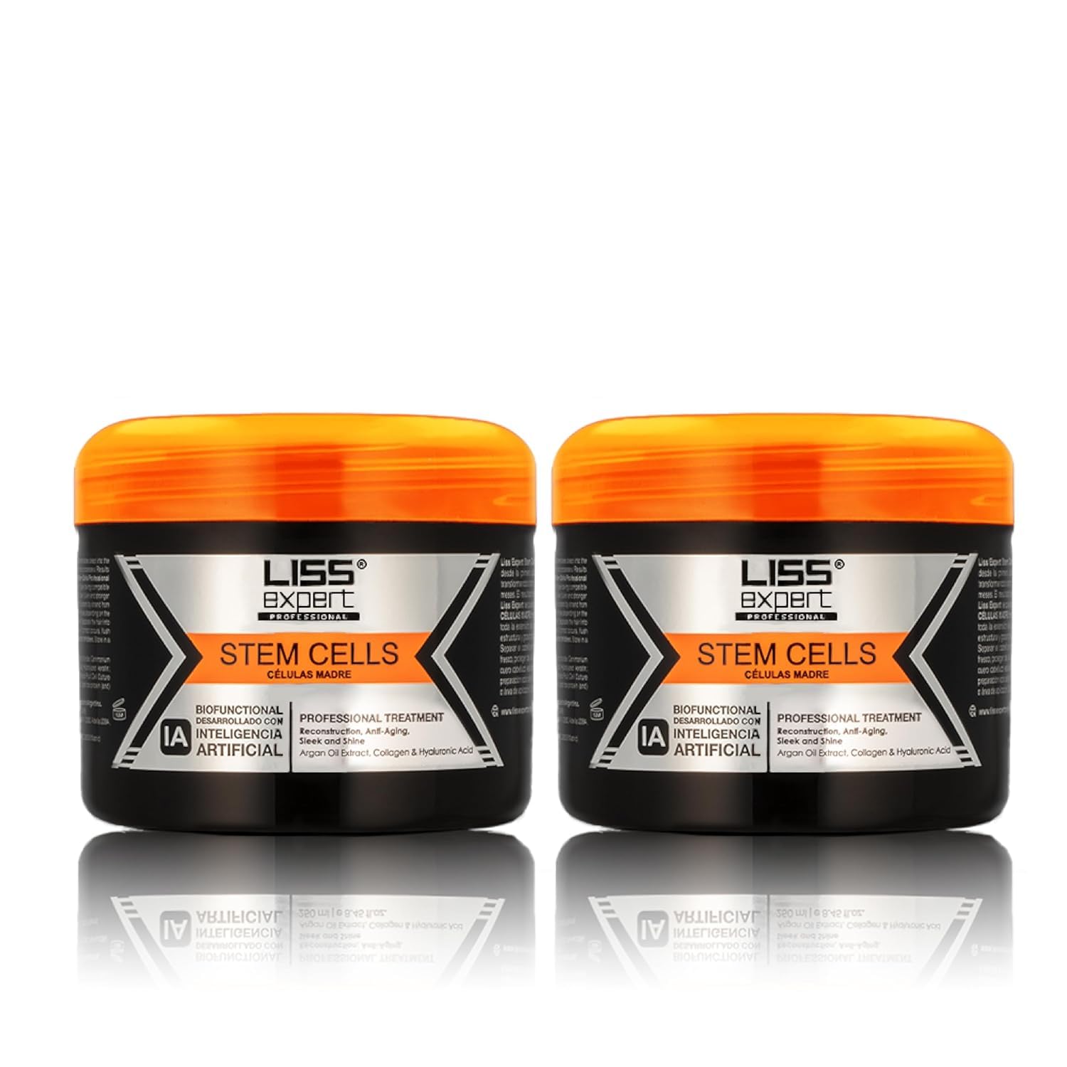 Liss Expert Stem Cells Smoothing Treatment bottle close-up, fragrance-free smoothing formula.